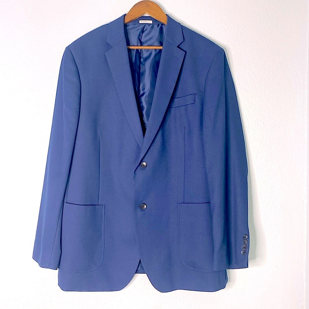 Nordstrom Rack Trim Fit Navy Blue Blazer Size 46L